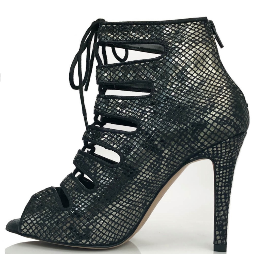 Women’s Black Lace-Up High Heel Sandal